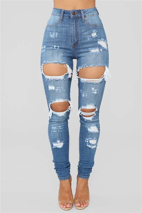 fashion nova high waisted ripped jeans